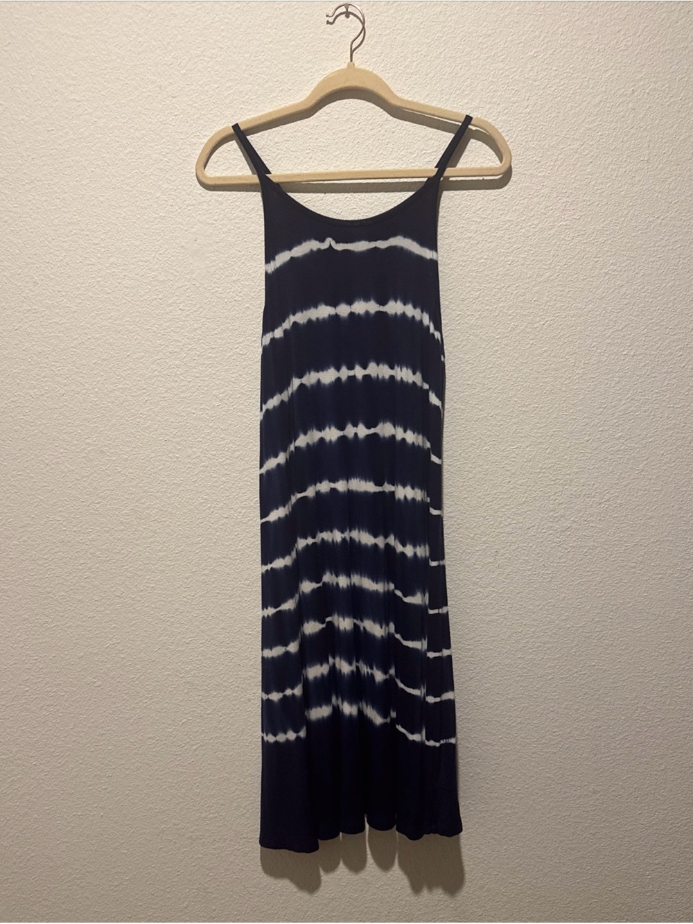 Old Navy Navy and White Tie-Dye Spaghetti Strap Maxi Dress size large